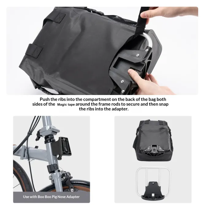 Sacoche de Guidon Vélo Pliant 18L Étanche Nylon