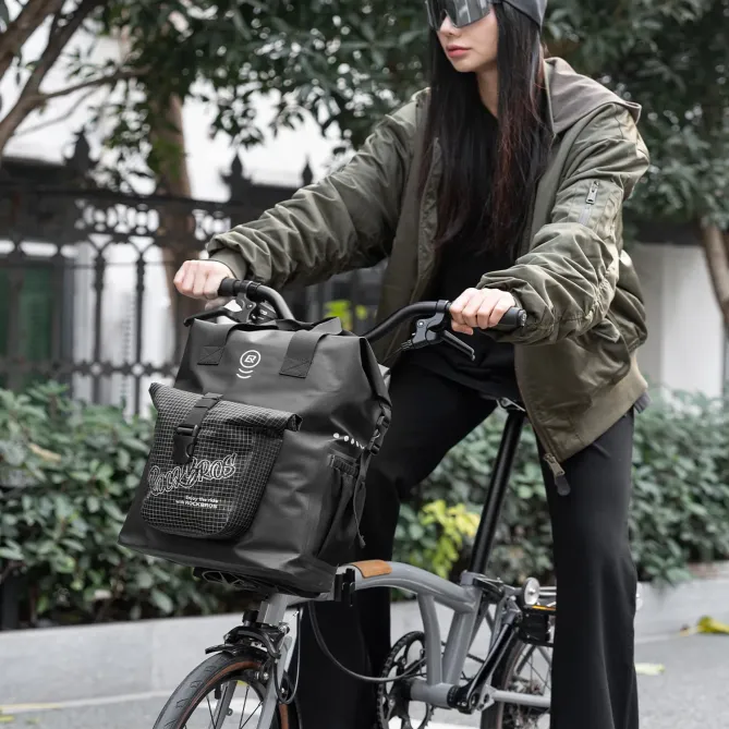 Sacoche de Guidon Vélo Pliant 18L Étanche Nylon
