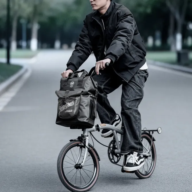 Sacoche de Guidon Vélo Pliant 18L Étanche Nylon