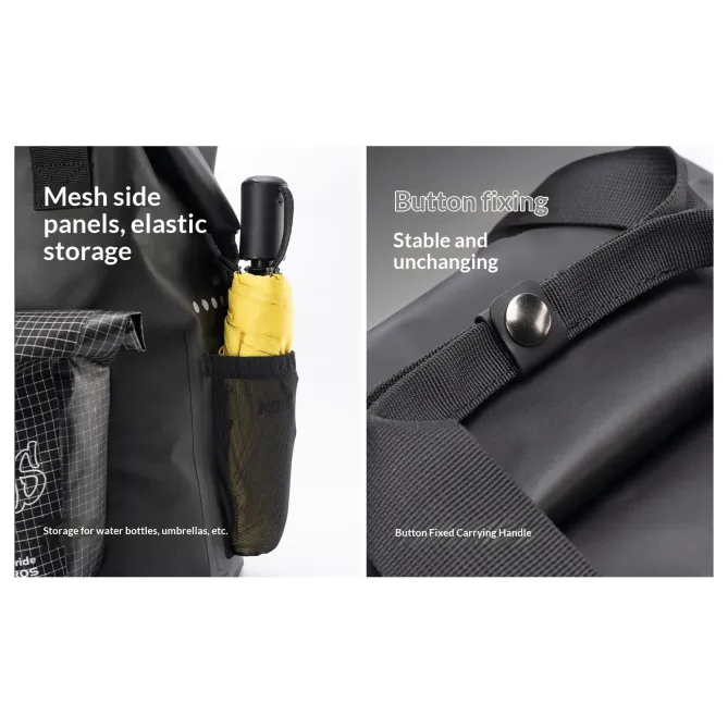 Sacoche de Guidon Vélo Pliant 18L Étanche Nylon