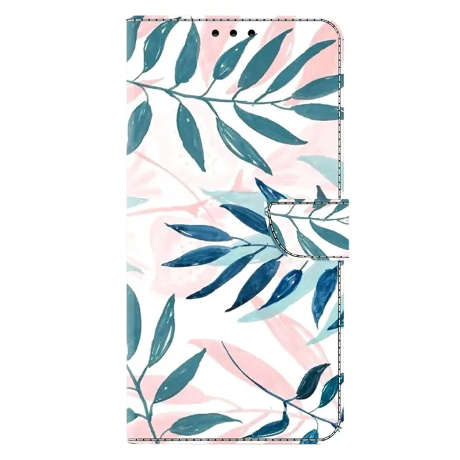 Housse Xiaomi Poco M8 5G / Redmi Note 15 Feuilles Bleues et Roses