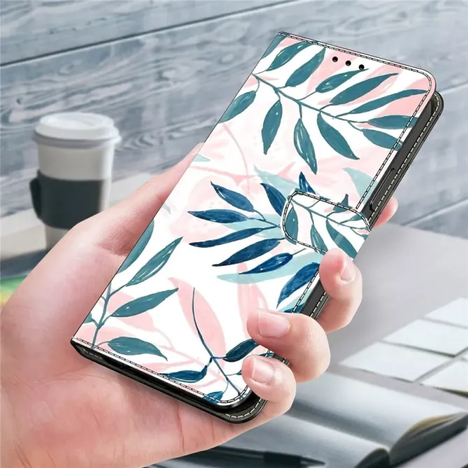 Housse Xiaomi Poco M8 5G / Redmi Note 15 Feuilles Bleues et Roses
