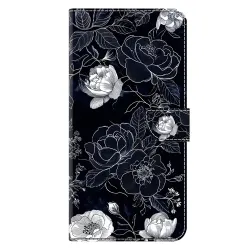 Housse Xiaomi Poco M8 5G / Redmi Note 15 Esquisse Florale Noire