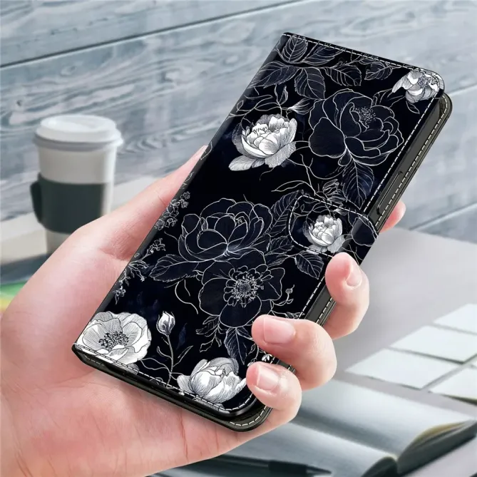 Housse Xiaomi Poco M8 5G / Redmi Note 15 Esquisse Florale Noire
