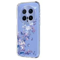 Coque Honor Magic 8 Pro fleurs violettes papillon