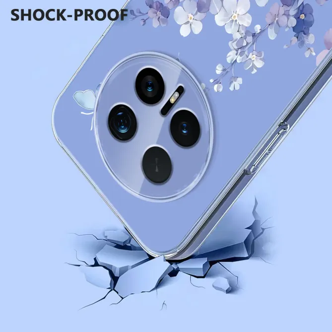 Coque Honor Magic 8 Pro fleurs violettes papillon