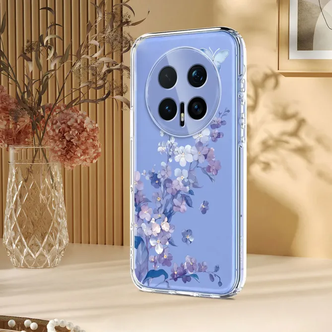 Coque Honor Magic 8 Pro fleurs violettes papillon