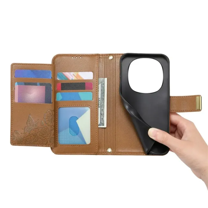 Housse Honor Magic 8 Pro portefeuille floral zippé | FLORE