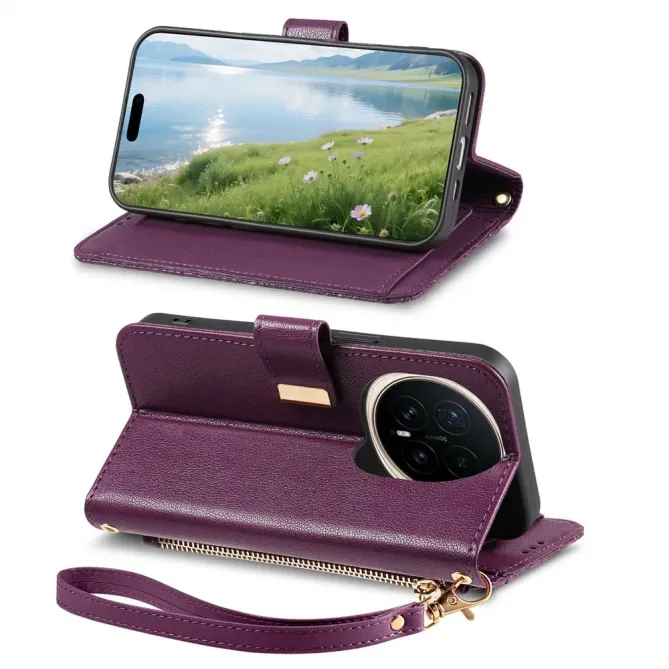 Housse Honor Magic 8 Pro portefeuille floral zippé | FLORE