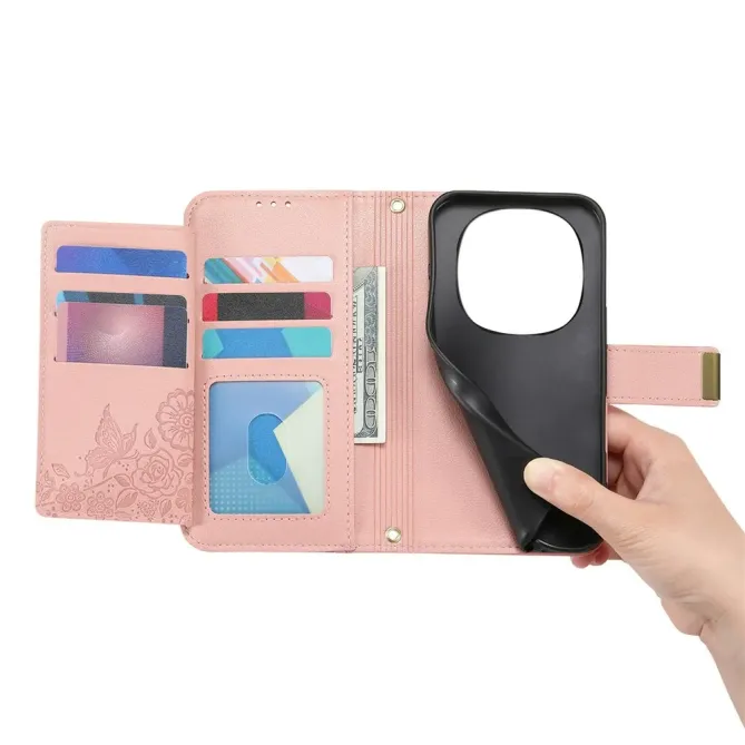 Housse Honor Magic 8 Pro portefeuille floral zippé | FLORE