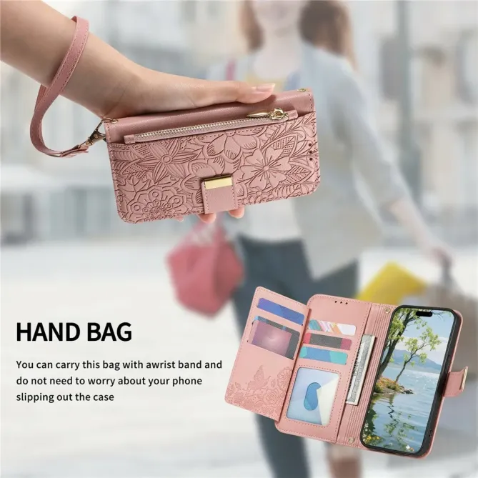 Housse Honor Magic 8 Pro portefeuille floral zippé | FLORE