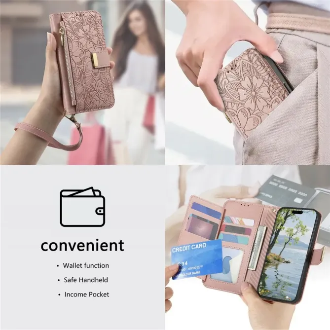 Housse Honor Magic 8 Pro portefeuille floral zippé | FLORE