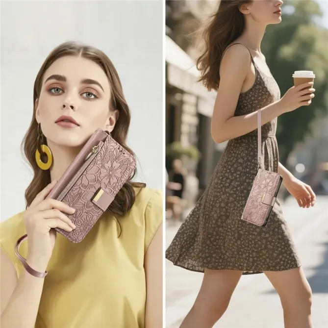 Housse Honor Magic 8 Pro portefeuille floral zippé | FLORE