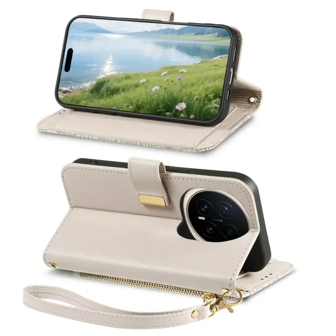 Housse Honor Magic 8 Pro portefeuille floral zippé | FLORE