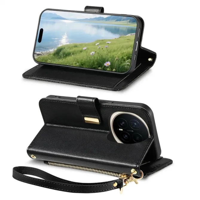 Housse Honor Magic 8 Pro portefeuille floral zippé | FLORE