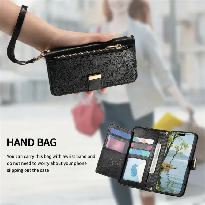 Housse Honor Magic 8 Pro portefeuille floral zippé | FLORE