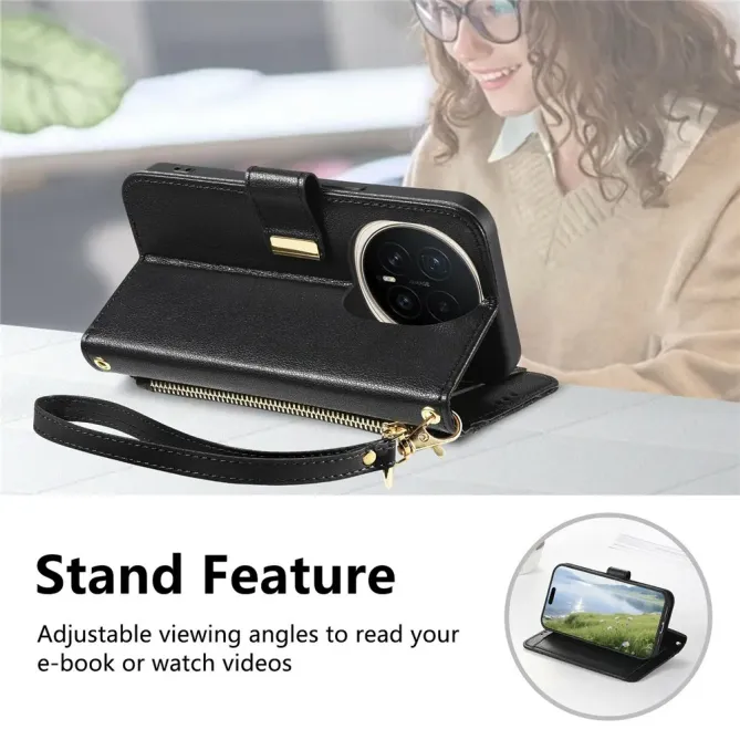 Housse Honor Magic 8 Pro portefeuille floral zippé | FLORE