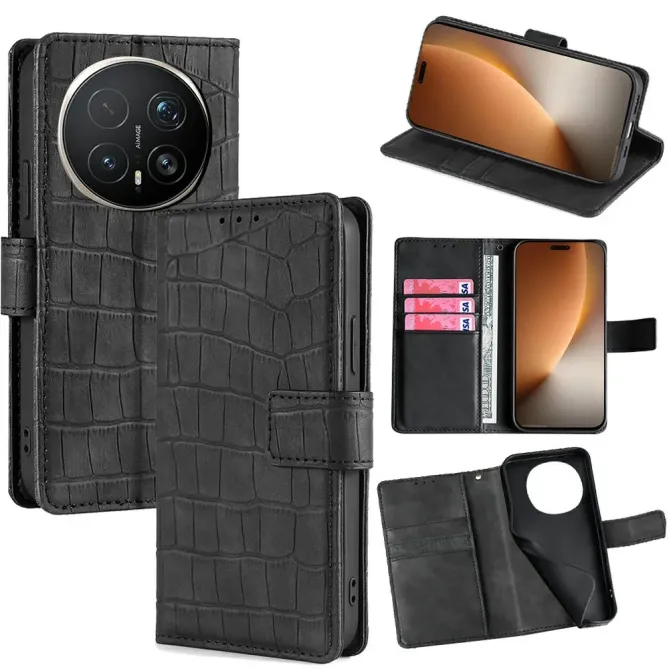 Housse Honor Magic 8 Pro simili cuir effet peau de crocodile