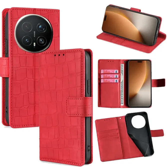 Housse Honor Magic 8 Pro simili cuir effet peau de crocodile