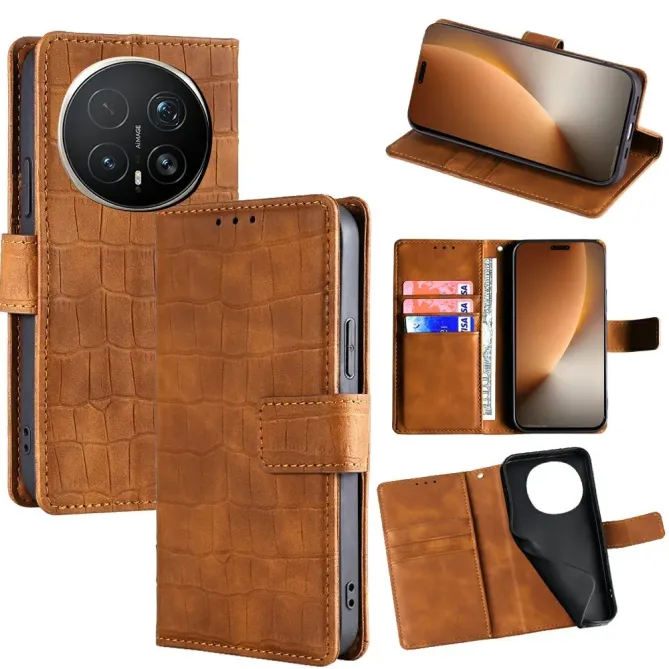 Housse Honor Magic 8 Pro simili cuir effet peau de crocodile