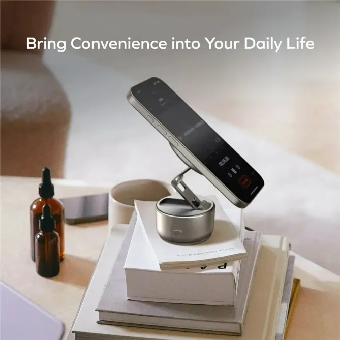 Support Magnétique Électrique - Rotation 360° Ventouse Auto