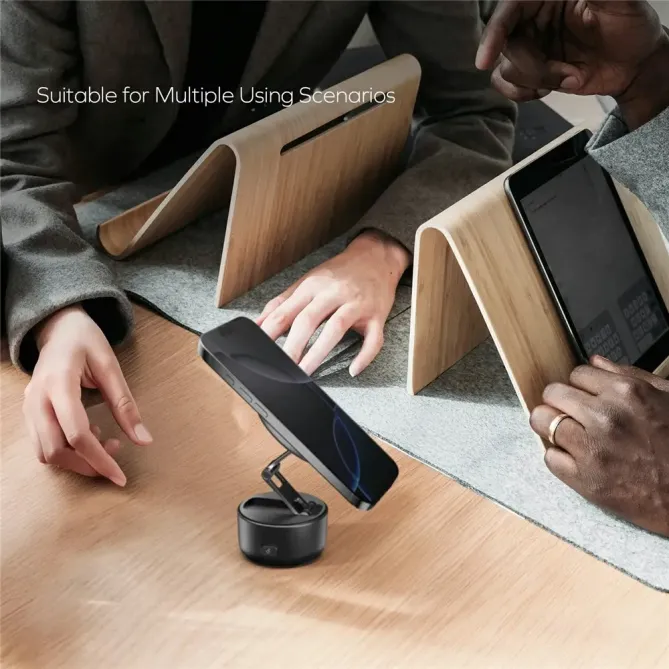 Support Magnétique Électrique - Rotation 360° Ventouse Auto