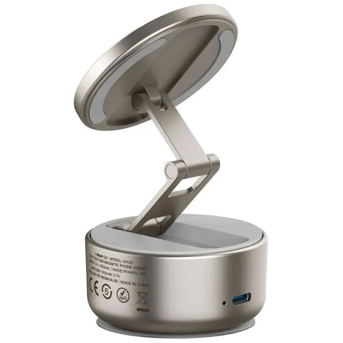 Support Magnétique Électrique - Rotation 360° Ventouse Auto