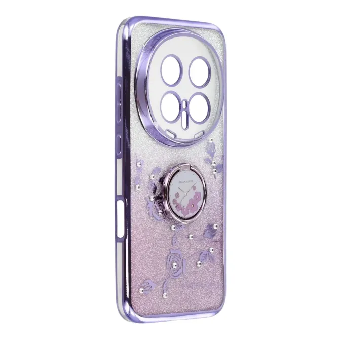 Coque Honor Magic 8 Pro Fleur Strass Dégradé avec Anneau