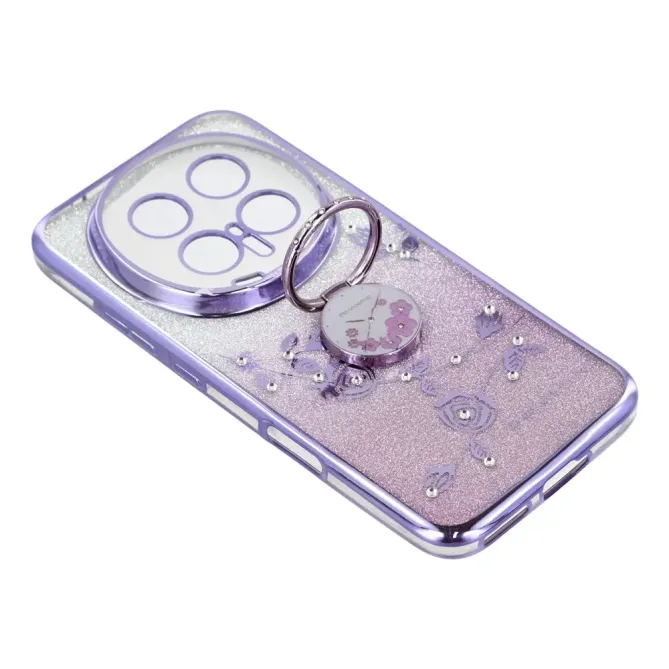 Coque Honor Magic 8 Pro Fleur Strass Dégradé avec Anneau