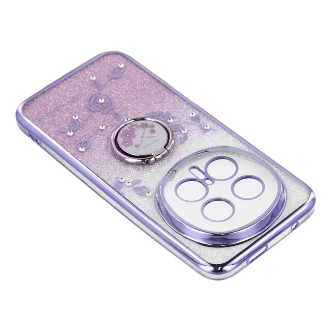 Coque Honor Magic 8 Pro Fleur Strass Dégradé avec Anneau
