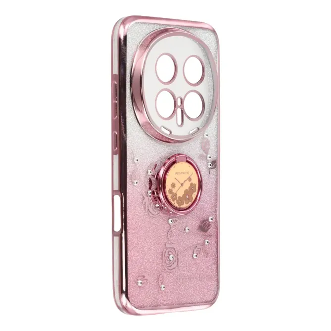 Coque Honor Magic 8 Pro Fleur Strass Dégradé avec Anneau