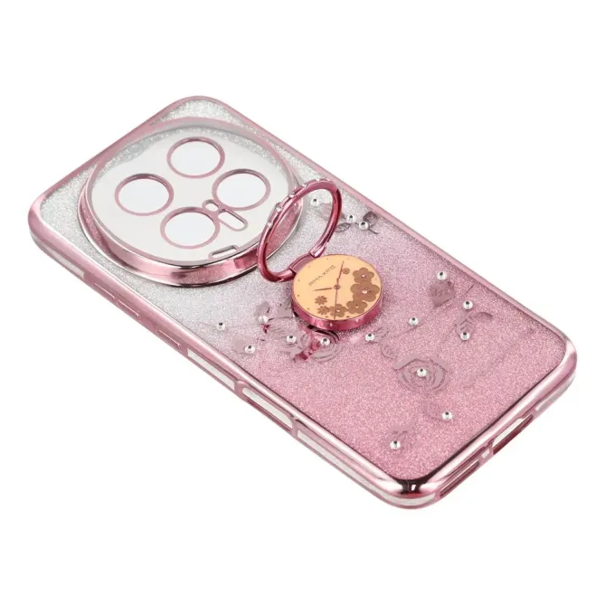 Coque Honor Magic 8 Pro Fleur Strass Dégradé avec Anneau