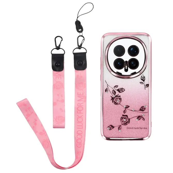 Coque Honor Magic 8 Pro Fleur Strass Dégradé à Lanières