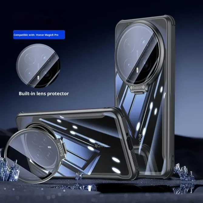 Coque Honor Magic 8 Pro Transparente Support Lentille Verre