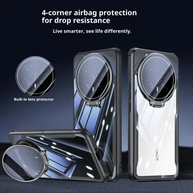 Coque Honor Magic 8 Pro Transparente Support Lentille Verre