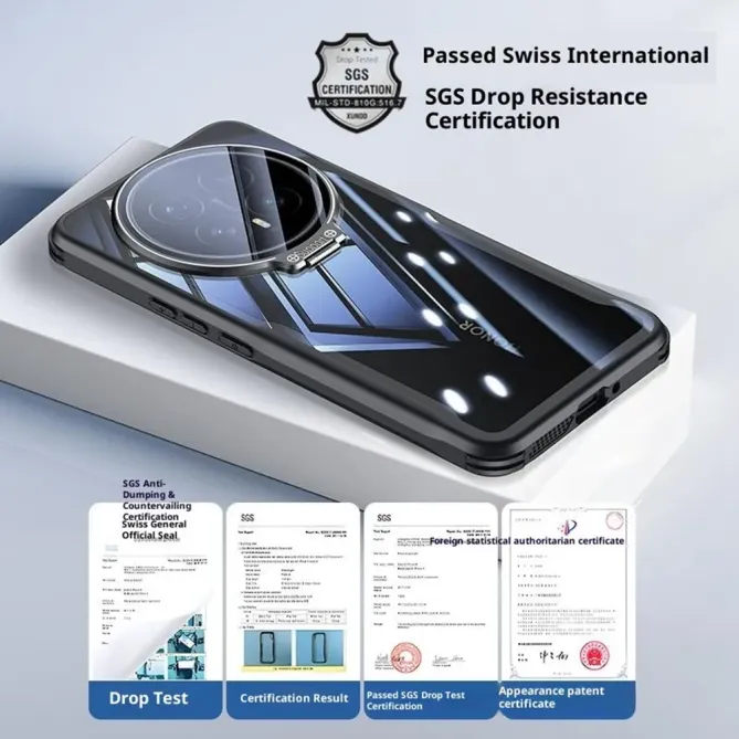 Coque Honor Magic 8 Pro Transparente Support Lentille Verre