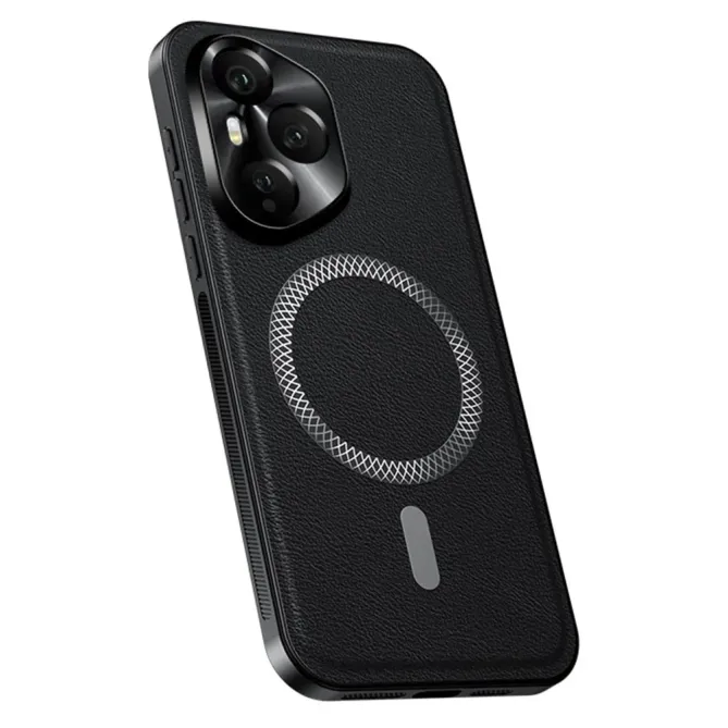 Coque Honor 400 Pro Protection Caméra Métal et Dos Cuir Noir