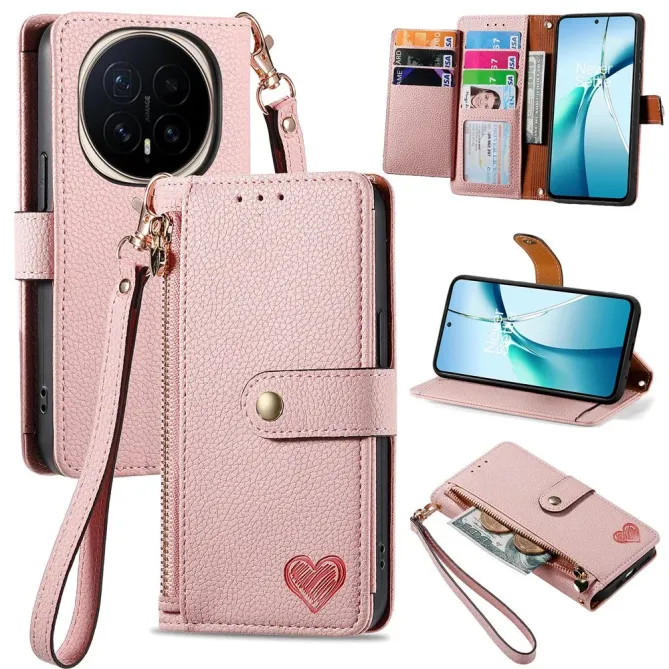 Housse Honor Magic 8 Pro RFID Zippée avec Dragonne | CŒUR