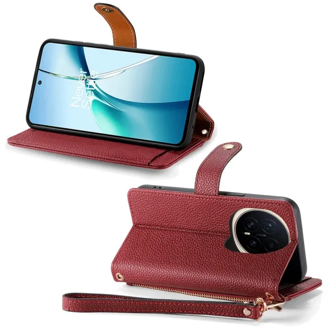 Housse Honor Magic 8 Pro RFID Zippée avec Dragonne | CŒUR