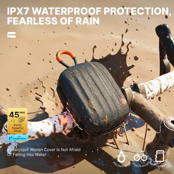 Haut-parleur Bluetooth pour Vélo et Moto IPX7 | Éclairage RGB