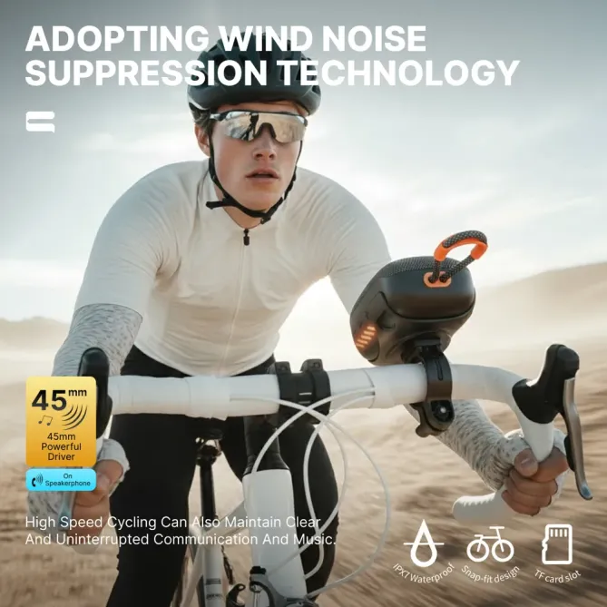 Haut-parleur Bluetooth pour Vélo et Moto IPX7 | Éclairage RGB