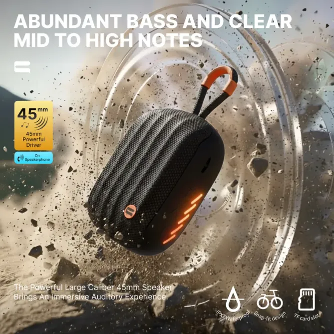 Haut-parleur Bluetooth pour Vélo et Moto IPX7 | Éclairage RGB