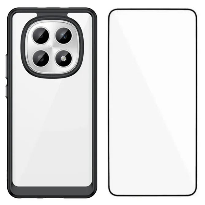 Coque Xiaomi Redmi Note 15 4G Transparente Contour Couleuré avec Verre