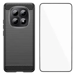 Coque Xiaomi Redmi Note 15 4G flexible effet brossé avec verre trempé