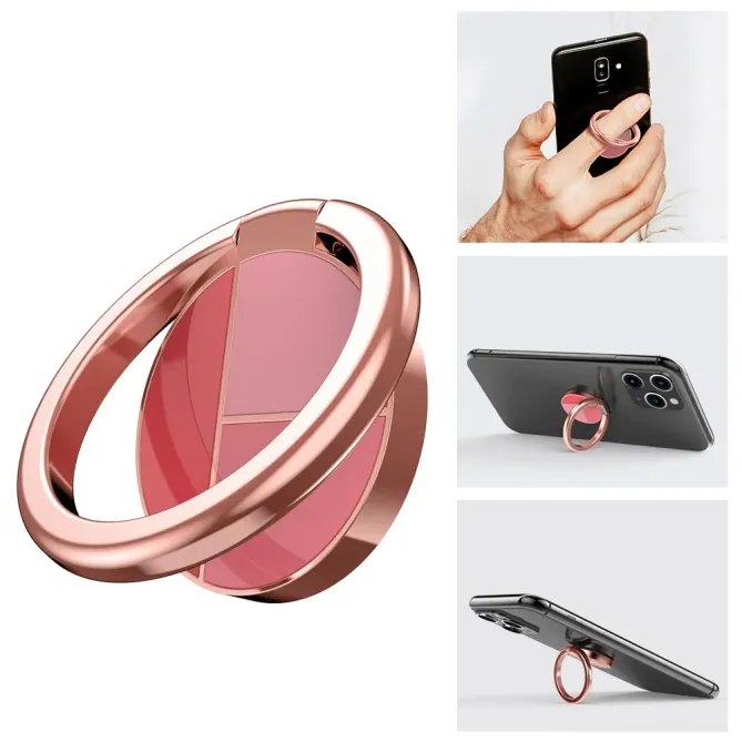 Support Bague Smartphone Rotatif Géométrique en Alliage d'Aluminium