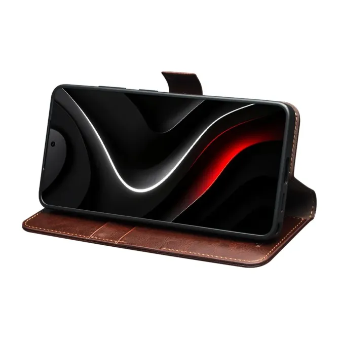 Housse Samsung Galaxy S26 Ultra en Cuir Véritable avec Fermeture Magné