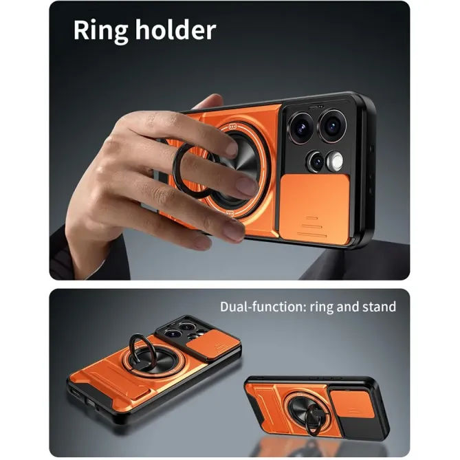 Coque Oppo Reno 15 Pro Magnétique Anneau Support et Cache Caméra Couli