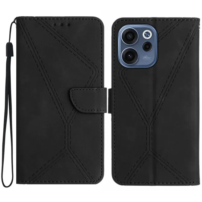 Housse Oppo Reno15 FS 5G / F 5G Skin Touch Lignes avec Lanière