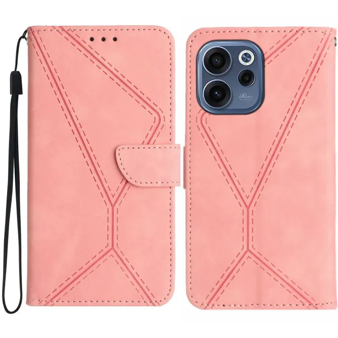 Housse Oppo Reno15 FS 5G / F 5G Skin Touch Lignes avec Lanière