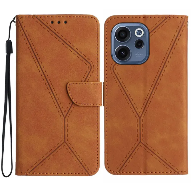 Housse Oppo Reno15 FS 5G / F 5G Skin Touch Lignes avec Lanière